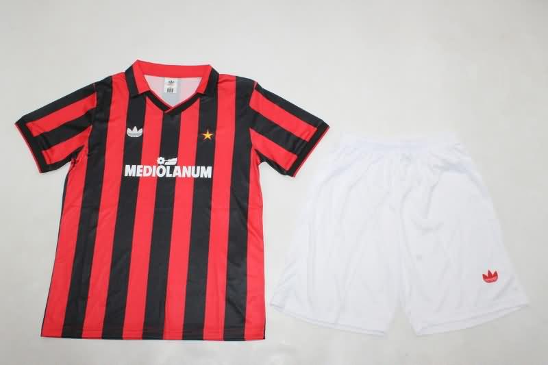 Kids AC Milan 1990/91 Home Soccer Jersey And Shorts