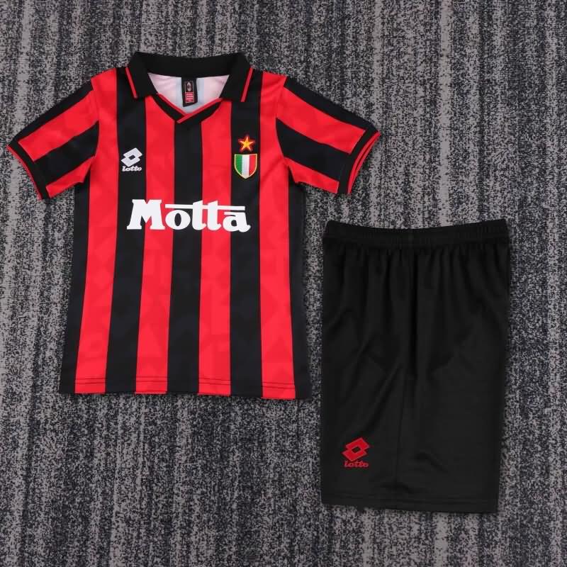 Kids AC Milan 1993/94 Home Soccer Jersey And Shorts