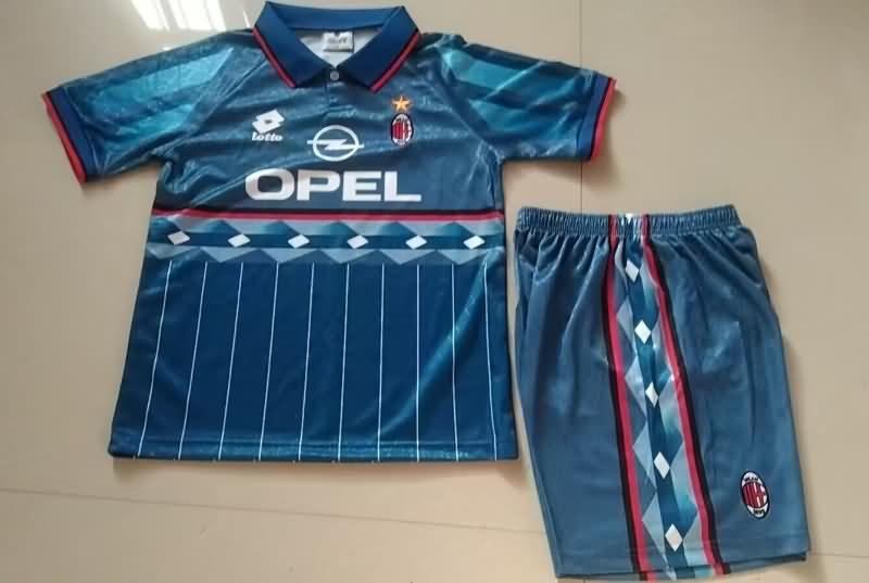 Kids AC Milan 1995/96 Away Soccer Jersey And Shorts