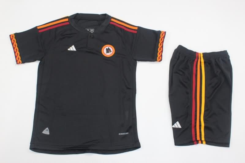 Kids AS Roma 23/24 Third Soccer Jersey And Shorts