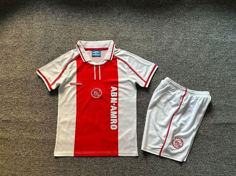 Kids Ajax 1998/99 Home Soccer Jersey And Shorts