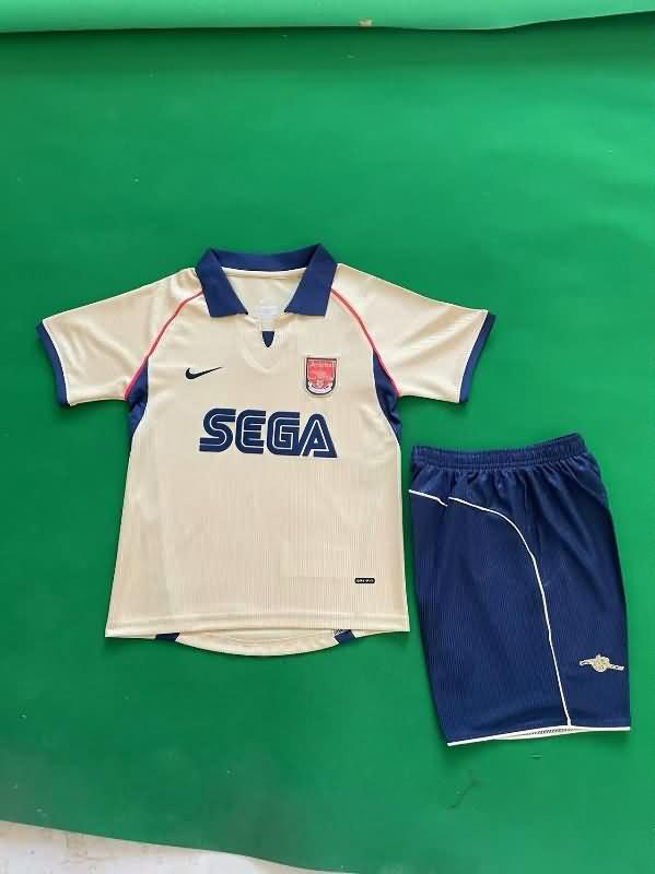 Kids Arsenal 2001/02 Away Soccer Jersey And Shorts