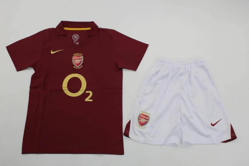 Kids Arsenal 2005/06 Home Soccer Jersey And Shorts