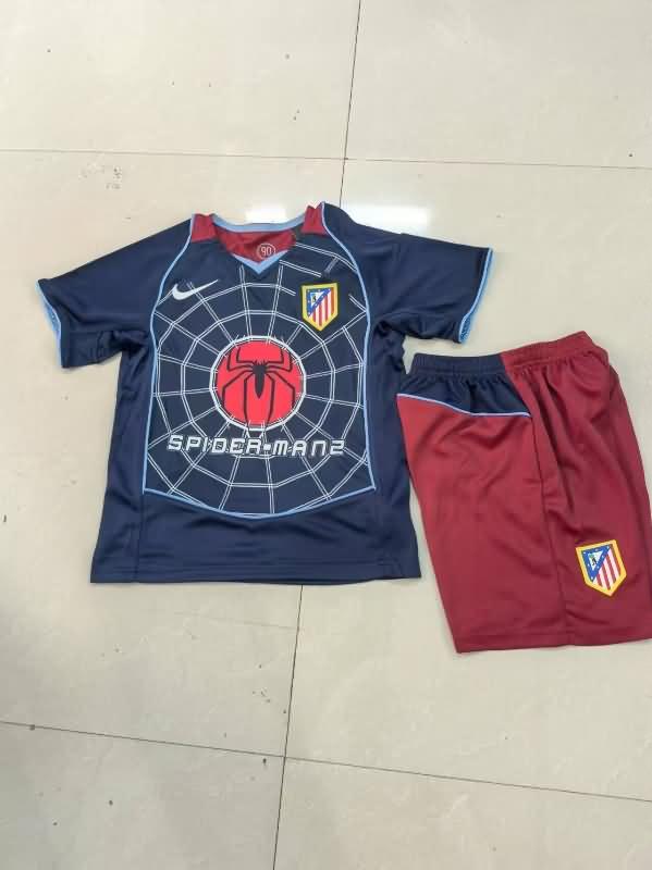 Kids Atletico Madrid 2004/05 Away Soccer Jersey And Shorts