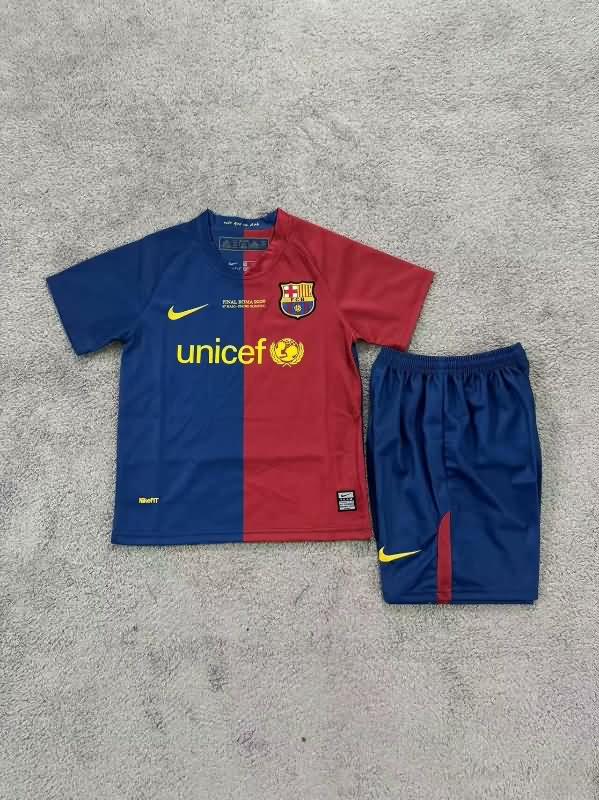 Kids Barcelona 2008/09 Home Final Soccer Jersey And Shorts