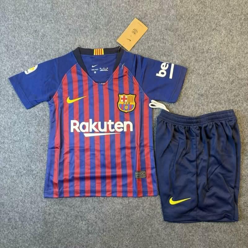 Kids Barcelona 2018/19 Home Soccer Jersey And Shorts