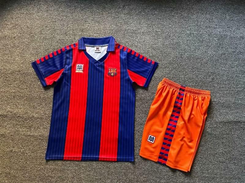 Kids Barcelona 1991/92 Home Soccer Jersey And Shorts