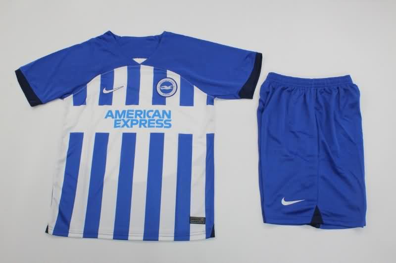 Kids Brighton 23/24 Home Soccer Jersey And Shorts