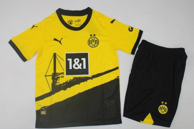 Kids Dortmund 23/24 Home Soccer Jersey And Shorts