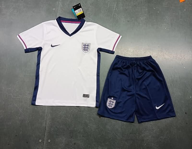 Kids England 2023/24 Home Soccer Jersey And Shorts
