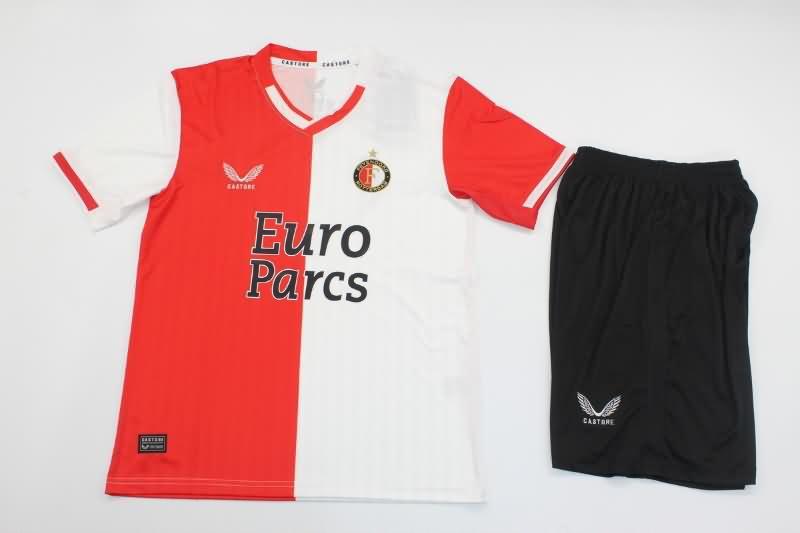 Kids Feyenoord 23/24 Home Soccer Jersey And Shorts