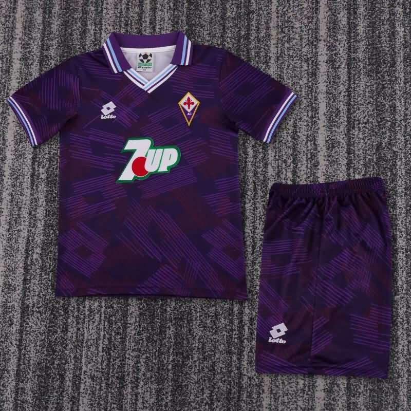 Kids Fiorentina 1992/93 Home Soccer Jersey And Shorts