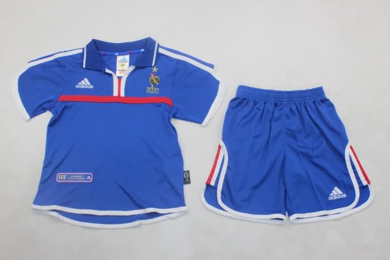 Kids France 2000 Home Soccer Jersey And Shorts