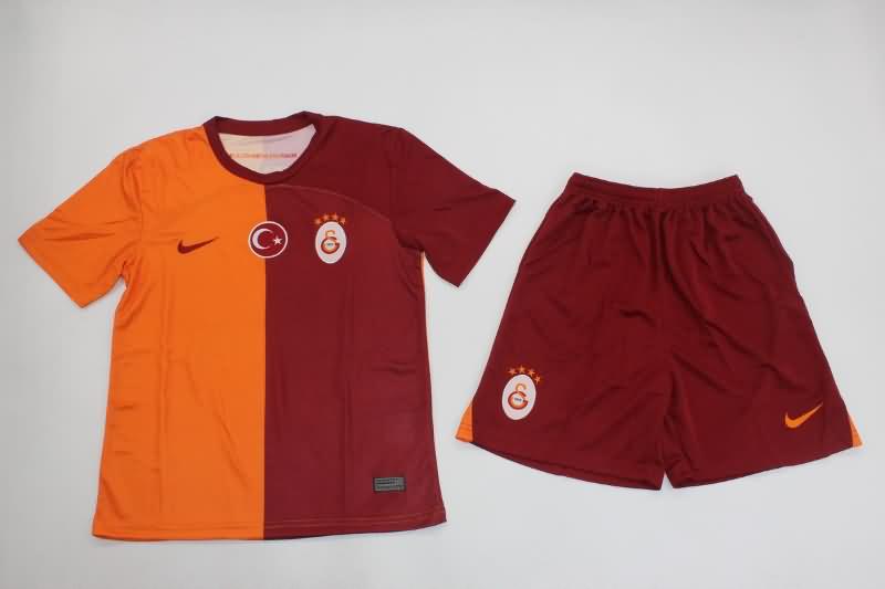 Kids Galatasaray 23/24 Home Soccer Jersey And Shorts