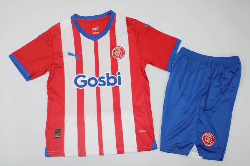 Kids Girona 23/24 Home Soccer Jersey And Shorts