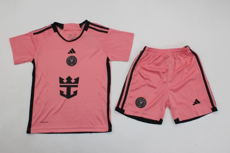 Kids Inter Miami 2024 Home Soccer Jersey And Shorts