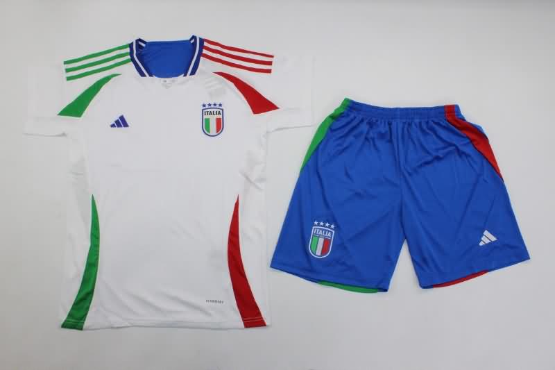 Kids Italy 2023/24 Away Soccer Jersey And Shorts