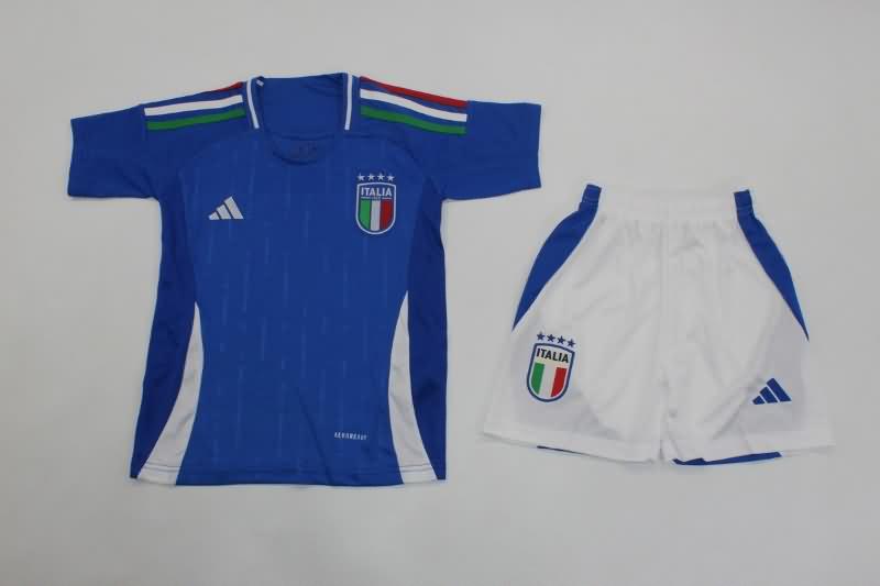Kids Italy 2023/24 Home Soccer Jersey And Shorts