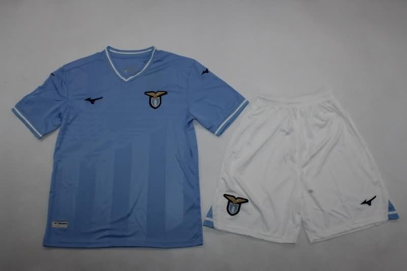 Kids Lazio 23/24 Home Soccer Jersey And Shorts