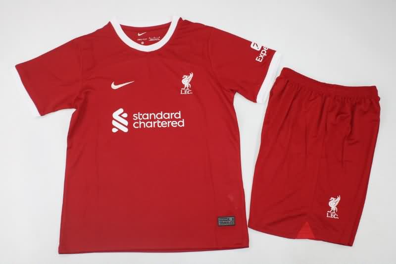 Kids Liverpool 23/24 Home Soccer Jersey And Shorts