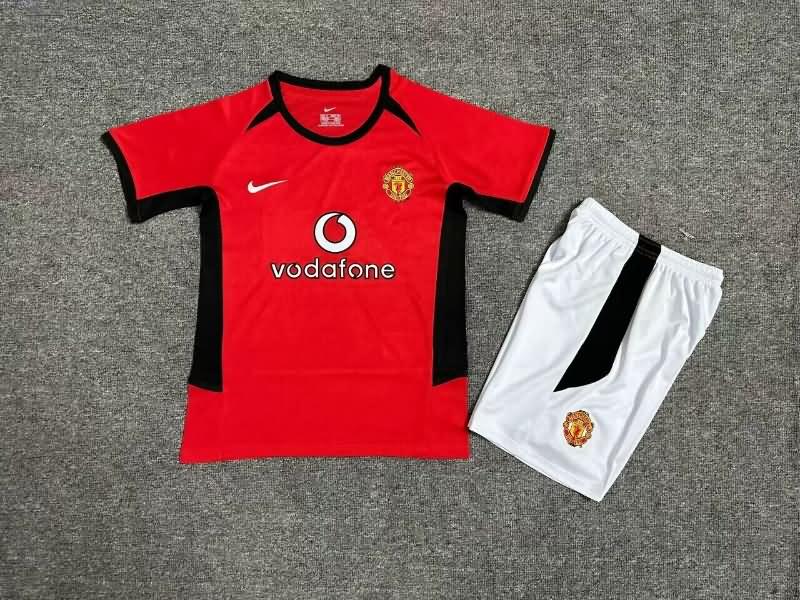 Kids Manchester United 2002/04 Home Soccer Jersey And Shorts