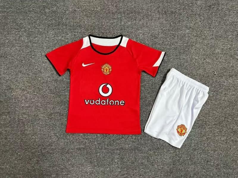 Kids Manchester United 2004/06 Home Soccer Jersey And Shorts