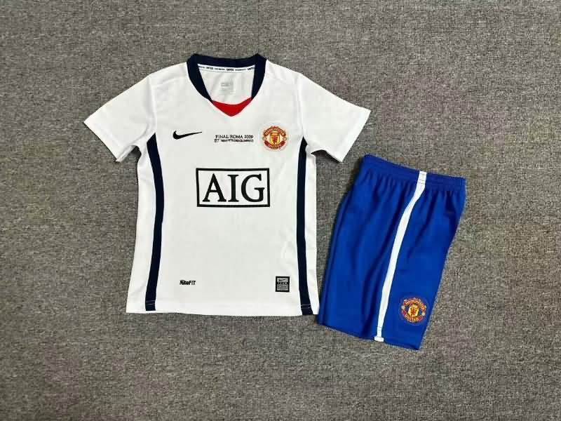 Kids Manchester United 2008/09 Away Final Soccer Jersey And Shorts