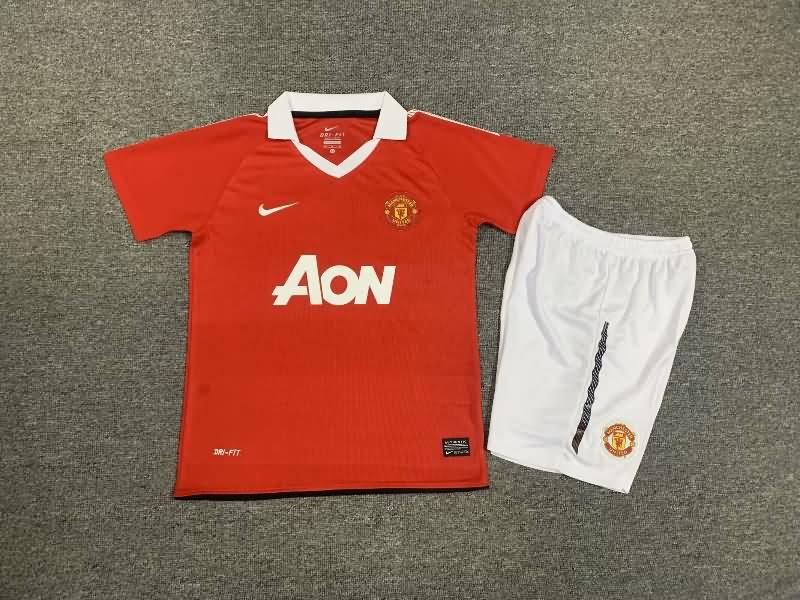 Kids Manchester United 2010/11 Home Soccer Jersey And Shorts