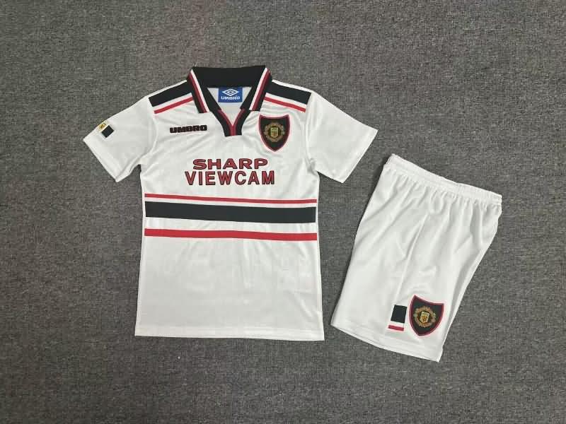 Kids Manchester United 1997/99 Away Soccer Jersey And Shorts