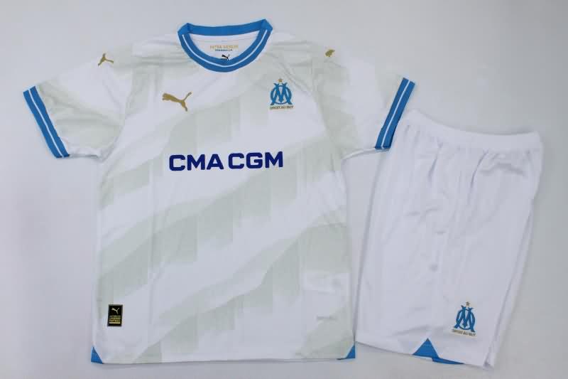 Kids Marseilles 23/24 Home Soccer Jersey And Shorts