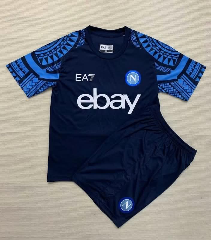 Kids Napoli 23/24 Training Soccer Jersey And Shorts