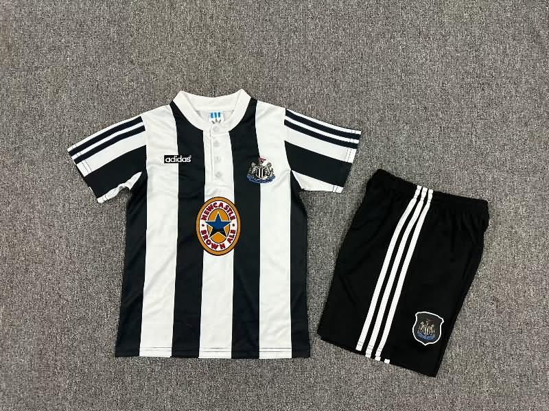 Kids Newcastle United 1995/97 Home Soccer Jersey And Shorts