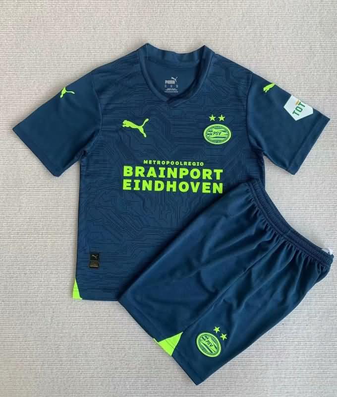 Kids PSV Eindhoven 23/24 Third Soccer Jersey And Shorts