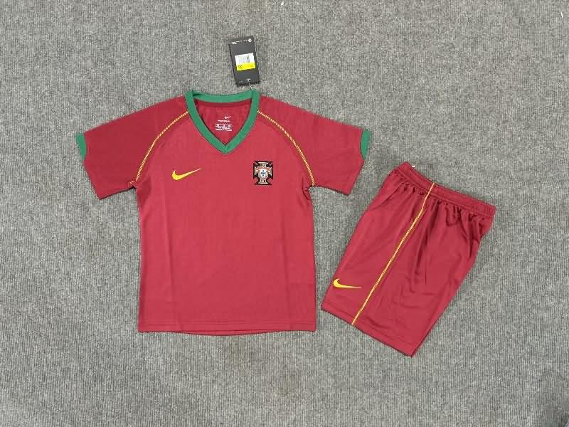 Kids Portugal 2006 Home Soccer Jersey And Shorts