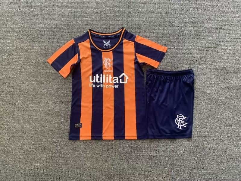 Kids Rangers 23/24 Third Soccer Jersey And Shorts
