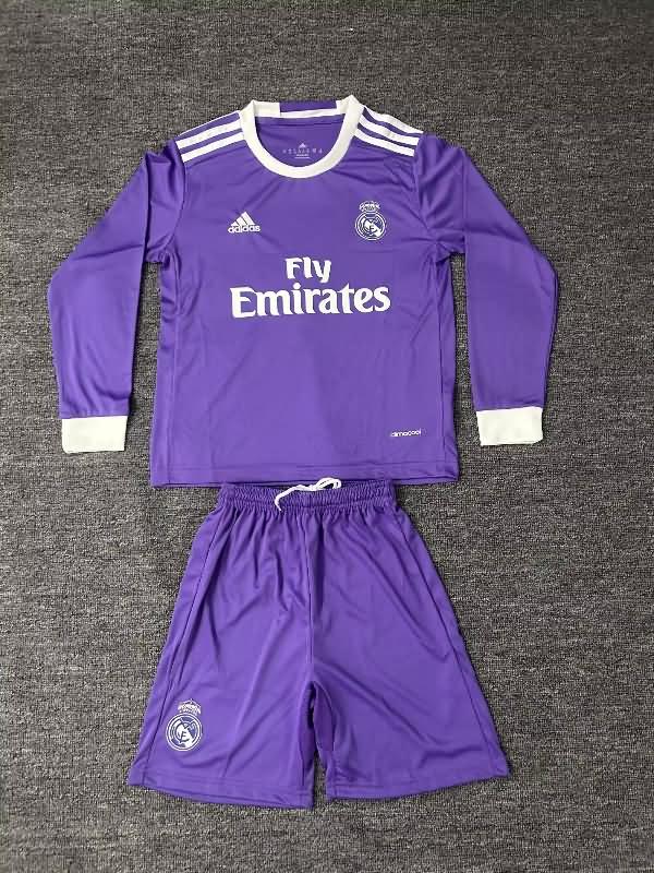 Kids Real Madrid 16/17 Away Long Sleeve Soccer Jersey And Shorts