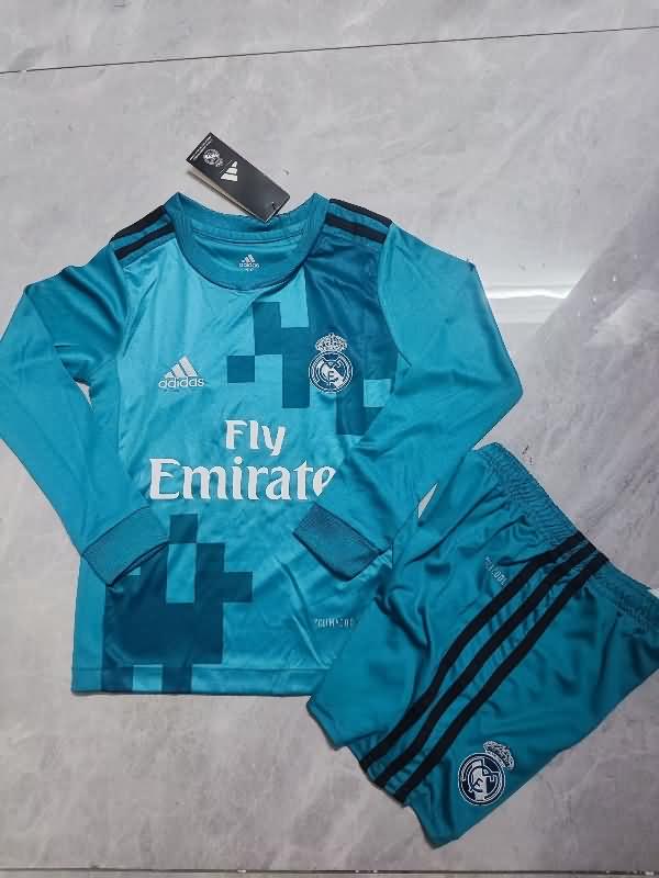 Kids Real Madrid 17/18 Third Long Sleeve Soccer Jersey And Shorts