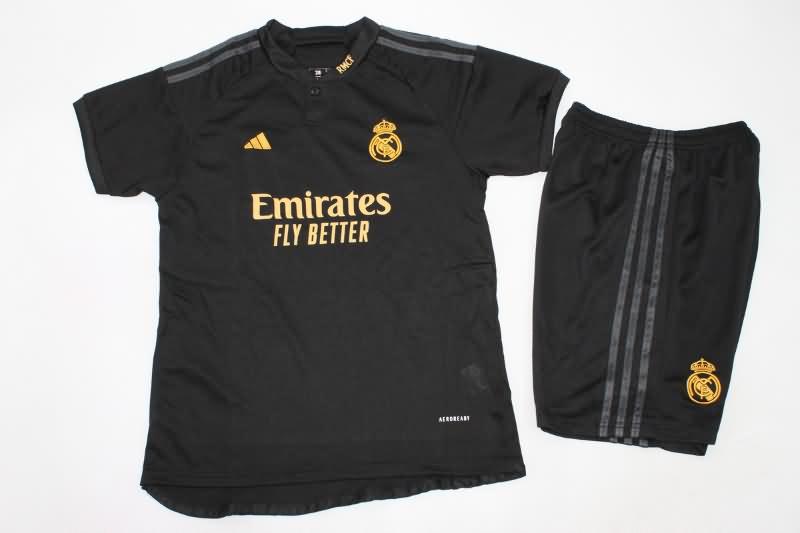 Kids Real Madrid 23/24 Third Soccer Jersey And Shorts