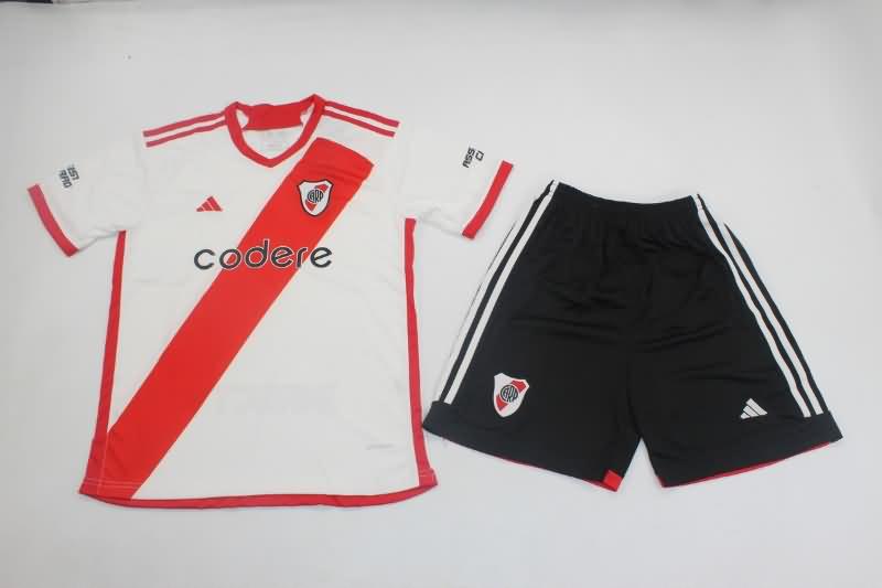 Kids River Plate 2023 Home Soccer Jersey And Shorts
