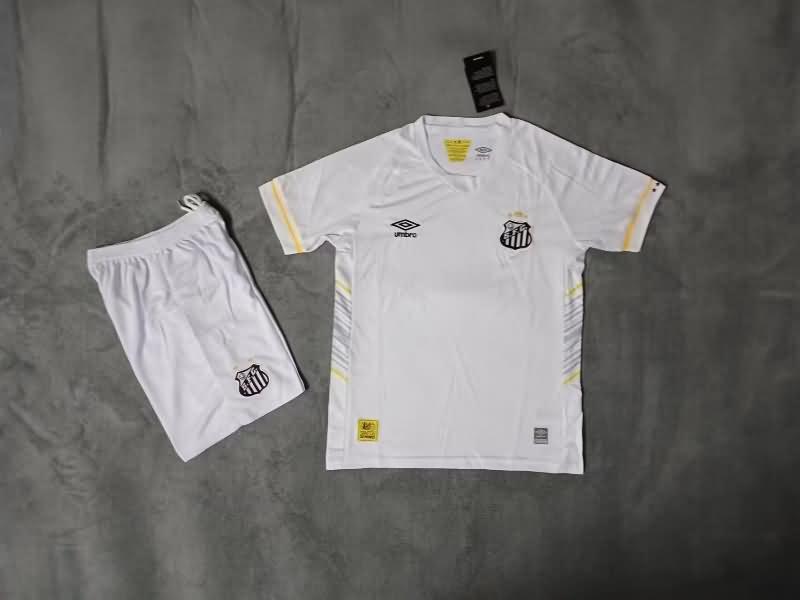 Kids Santos 2023 Home Soccer Jersey And Shorts
