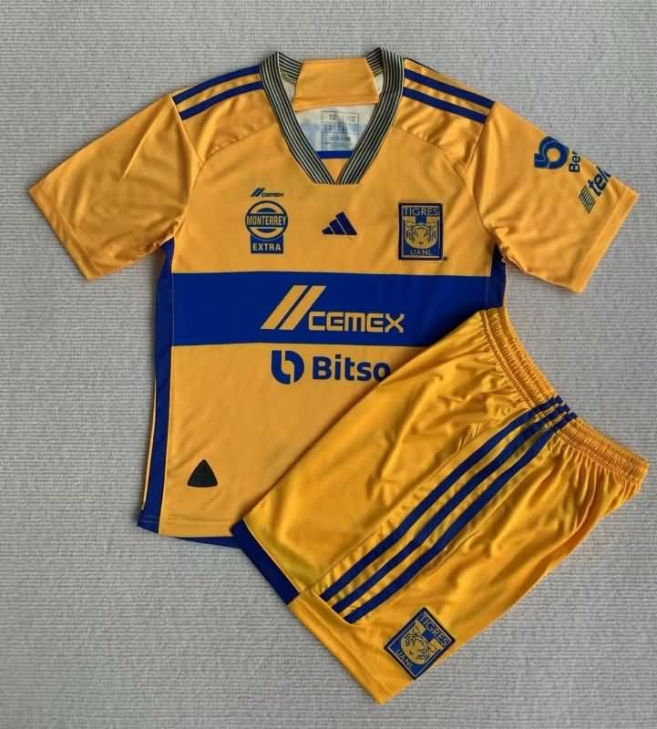 Kids Tigres UANL 23/24 Home Soccer Jersey And Shorts