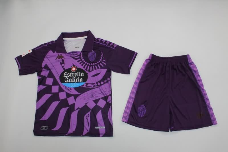 Kids Valladolid 23/24 Away Soccer Jersey And Shorts