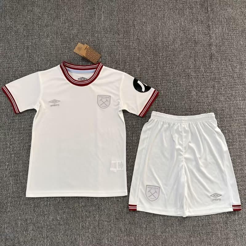 Kids West Ham 23/24 Away Soccer Jersey And Shorts