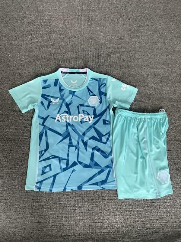Kids Wolves 23/24 Third Soccer Jersey And Shorts