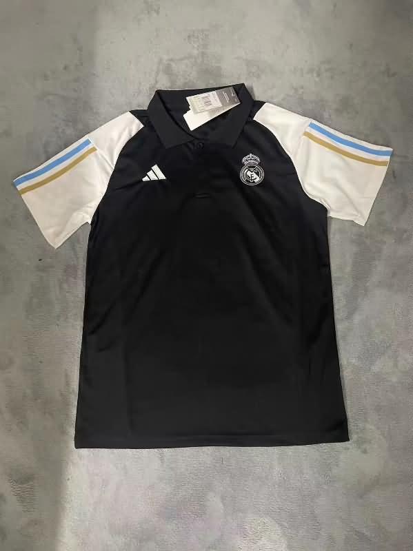 AAA Quality Real Madrid 23/24 Black Polo Soccer T-Shirt