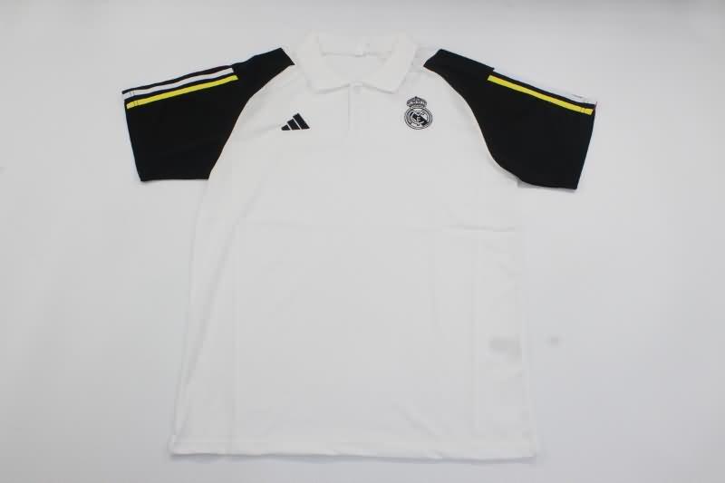AAA Quality Real Madrid 23/24 White Polo Soccer T-Shirt 04