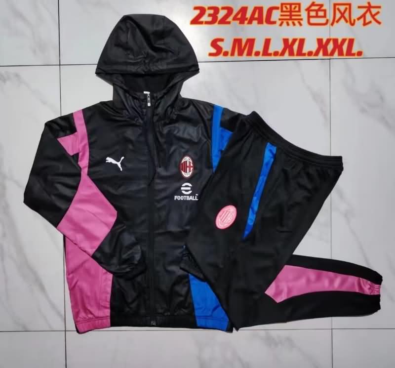 AAA Quality AC Milan 23/24 Black Soccer Tracksuit 02