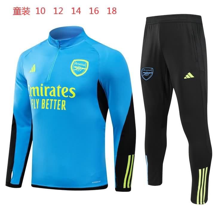 Kids AAA Quality Arsenal 23/24 Blue Soccer Tracksuit