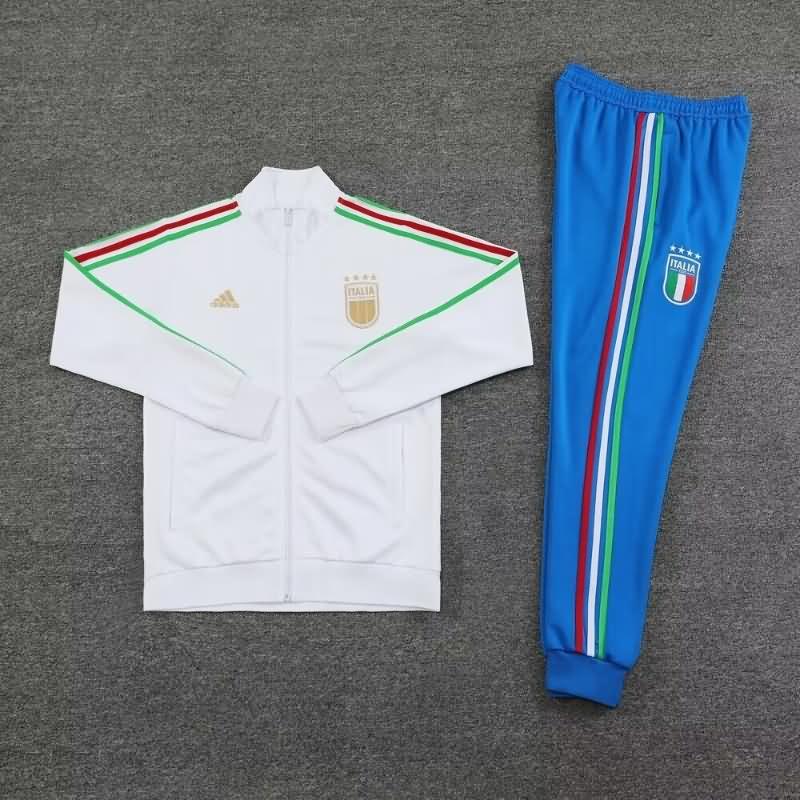 AAA Quality Italy 2024 White Soccer Tracksuit