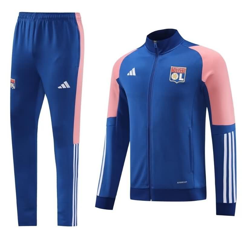 AAA Quality Lyon 23/24 Blue Soccer Tracksuit 02